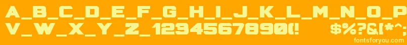 Fonte HunterSquared – fontes amarelas em um fundo laranja