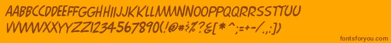 ComixItalic Font – Brown Fonts on Orange Background