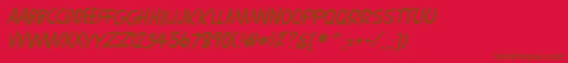 More about ComixItalic Font ComixItalic Font – Brown Fonts on Red Background
