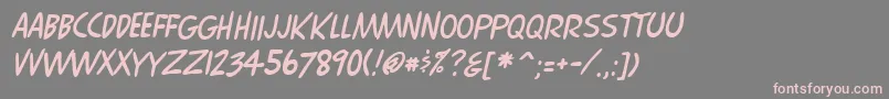 ComixItalic Font – Pink Fonts on Gray Background