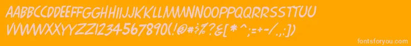 ComixItalic Font – Pink Fonts on Orange Background