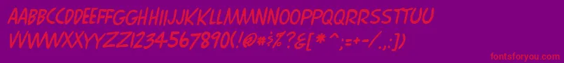 ComixItalic Font – Red Fonts on Purple Background