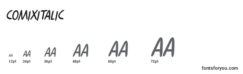 ComixItalic Font Sizes