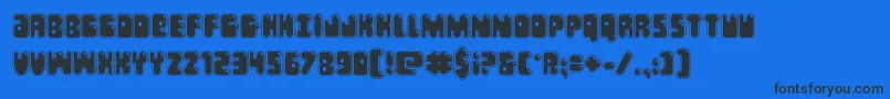 Bubblebuttacad Font – Black Fonts on Blue Background