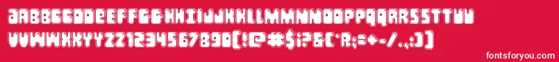フォントBubblebuttacad – 赤い背景に白い文字