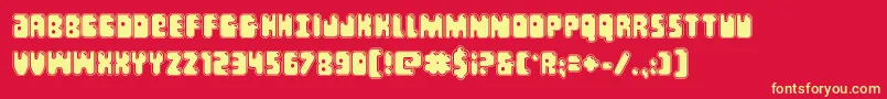 Bubblebuttacad Font – Yellow Fonts on Red Background