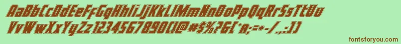 Weitere Informationen zur Voyagefantacad-Schriftart Voyagefantacad-Schriftart – Braune Schriften auf grünem Hintergrund