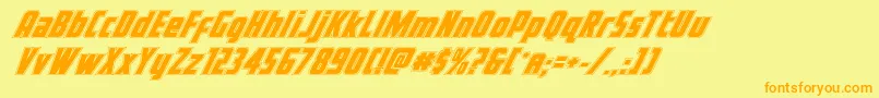 Voyagefantacad Font – Orange Fonts on Yellow Background