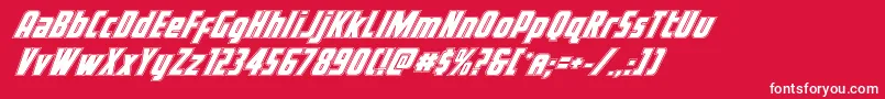 フォントVoyagefantacad – 赤い背景に白い文字