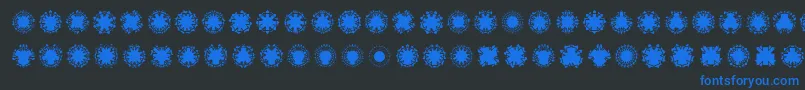 Ovulinu-Schriftart – Blaue Schriften auf schwarzem Hintergrund