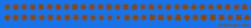 Ovulinu-Schriftart – Braune Schriften auf blauem Hintergrund