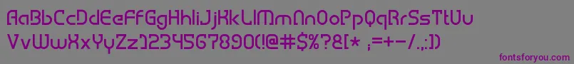 フォントHemigraphyRegular – 紫色のフォント、灰色の背景