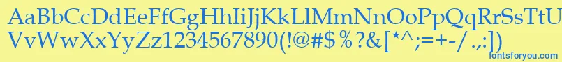 Gemerald Font – Blue Fonts on Yellow Background