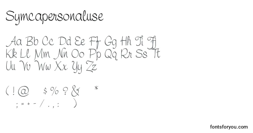 A fonte Symcapersonaluse – alfabeto, números, caracteres especiais