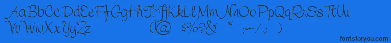 Шрифт Symcapersonaluse – чёрные шрифты на синем фоне