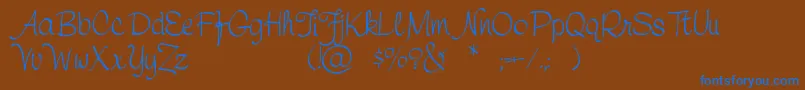 Шрифт Symcapersonaluse – синие шрифты на коричневом фоне