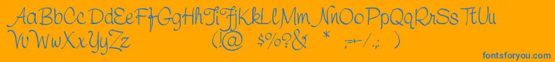 Symcapersonaluse Font – Blue Fonts on Orange Background