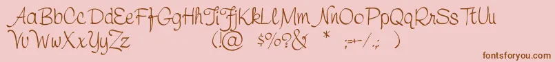 Шрифт Symcapersonaluse – коричневые шрифты на розовом фоне