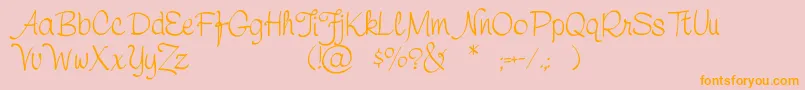 Symcapersonaluse Font – Orange Fonts on Pink Background