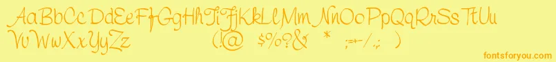 Symcapersonaluse Font – Orange Fonts on Yellow Background