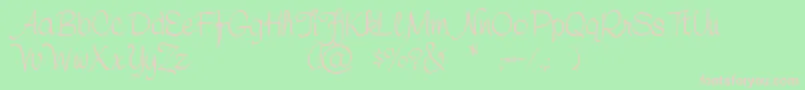 Symcapersonaluse-fontti – vaaleanpunaiset fontit vihreällä taustalla