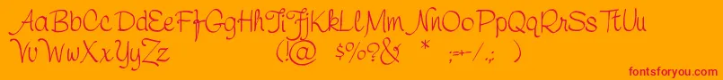 Symcapersonaluse Font – Red Fonts on Orange Background