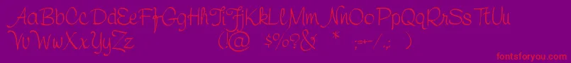 フォントSymcapersonaluse – 紫の背景に赤い文字
