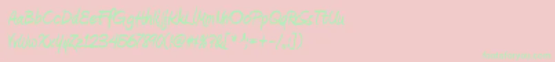 AmienneBold Font – Green Fonts on Pink Background