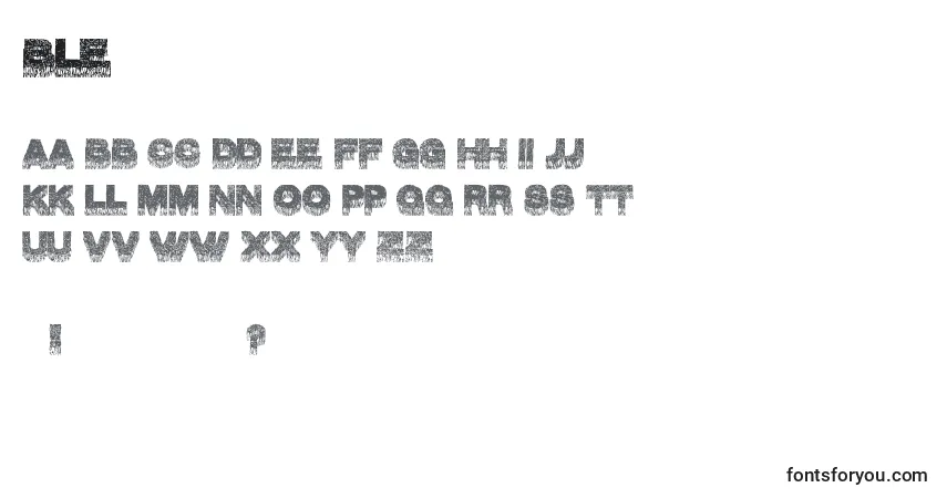 Schriftart Ble – Alphabet, Zahlen, spezielle Symbole