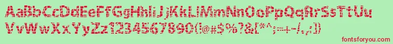 Gridshift Font – Red Fonts on Green Background