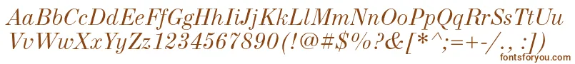 NewstandardcItalic-fontti – ruskeat fontit valkoisella taustalla