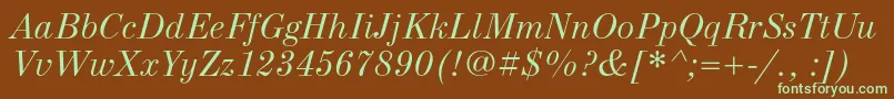 NewstandardcItalic Font – Green Fonts on Brown Background
