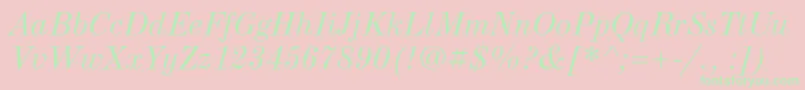 NewstandardcItalic Font – Green Fonts on Pink Background