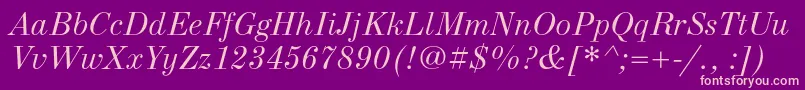 NewstandardcItalic Font – Pink Fonts on Purple Background