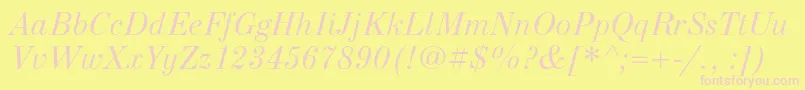 NewstandardcItalic Font – Pink Fonts on Yellow Background
