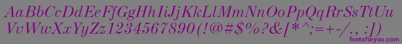 NewstandardcItalic Font – Purple Fonts on Gray Background