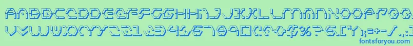 Zetasentry3D-Schriftart – Blaue Schriften auf grünem Hintergrund