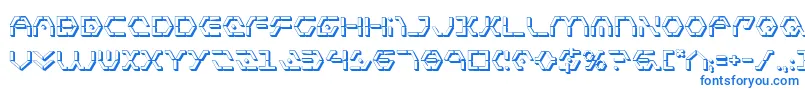 フォントZetasentry3D – 白い背景に青い文字