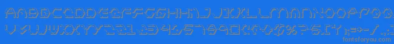 フォントZetasentry3D – 青い背景に灰色の文字