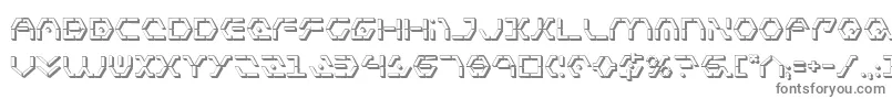 Zetasentry3D-fontti – harmaat kirjasimet valkoisella taustalla