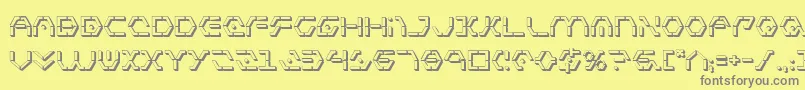 Zetasentry3D-fontti – harmaat kirjasimet keltaisella taustalla