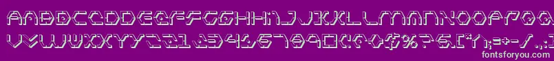 フォントZetasentry3D – 紫の背景に緑のフォント