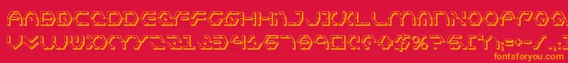 Zetasentry3D-fontti – oranssit fontit punaisella taustalla