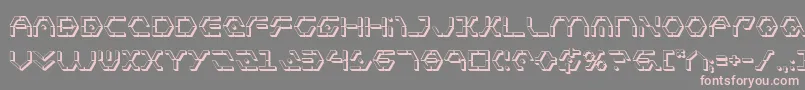 Zetasentry3D-fontti – vaaleanpunaiset fontit harmaalla taustalla