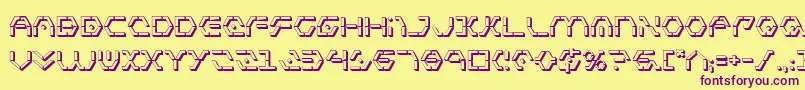 Zetasentry3D-Schriftart – Violette Schriften auf gelbem Hintergrund