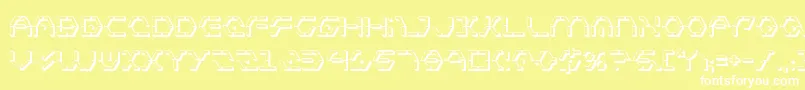 フォントZetasentry3D – 黄色い背景に白い文字