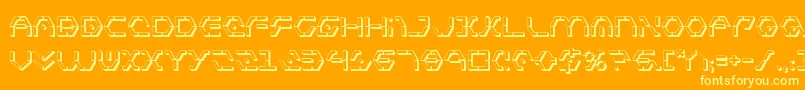 Fonte Zetasentry3D – fontes amarelas em um fundo laranja
