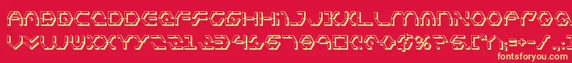 フォントZetasentry3D – 黄色の文字、赤い背景