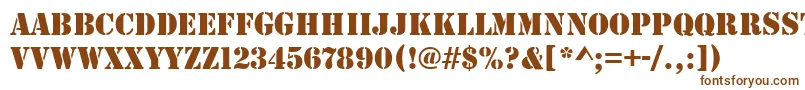 StencilRegular-fontti – ruskeat fontit valkoisella taustalla