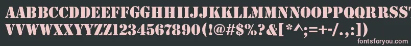 StencilRegular Font – Pink Fonts on Black Background